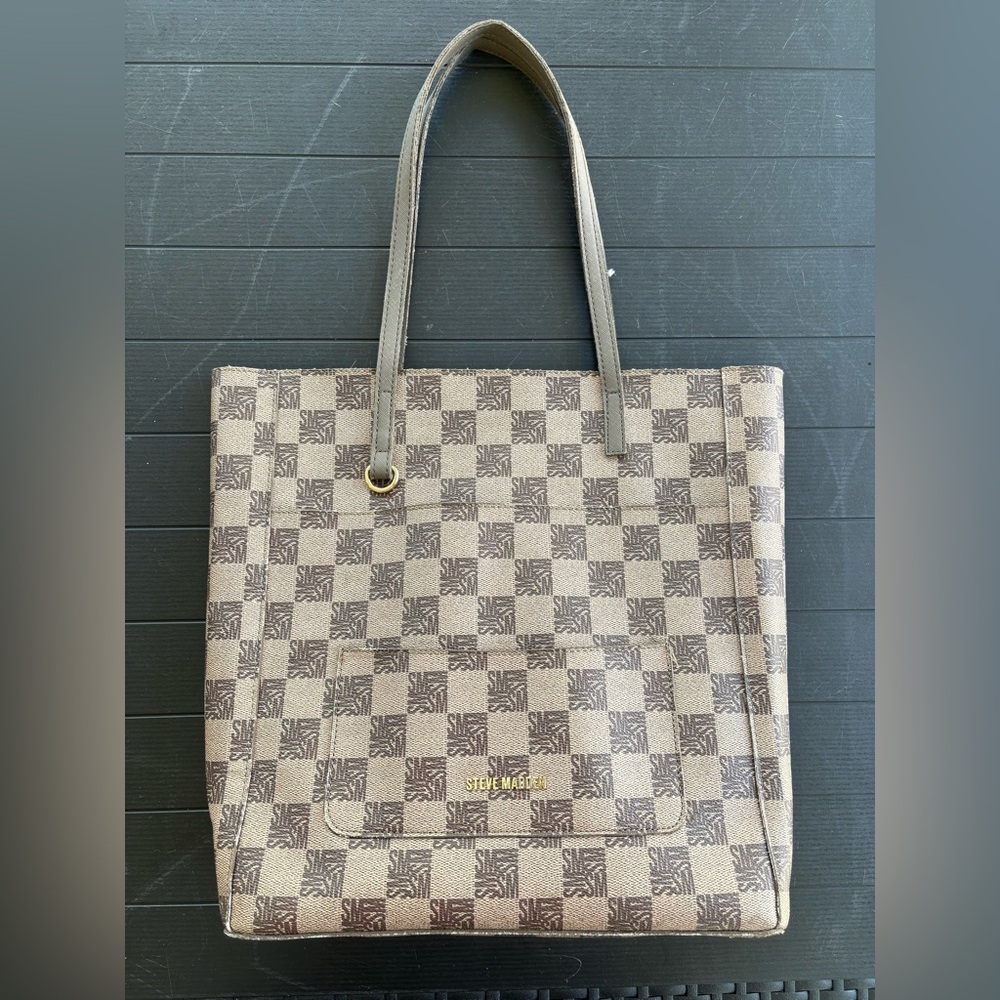 Steve Madden Tan and Brown Patterned Tote